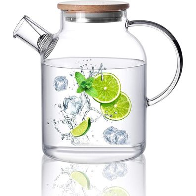 Teekanne Glas mit Siebeinsatz 1500ML Herdsicher - Cnglass