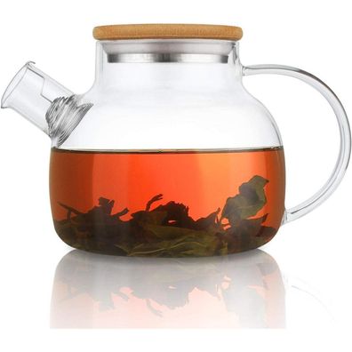 Teekanne Glas 900ML mit Siebeinsatz für blühenden Tee & Geschenk Set