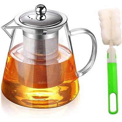 Teekanne Borosilikatglas mit Siebeinsatz 1300ML Spülmaschinenfest