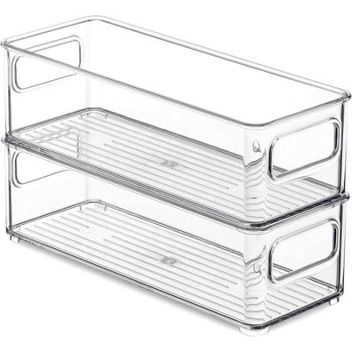 Kühlschrank Organizer 2er Set Vorratsbehälter 25x9.5x7.5cm