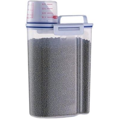2L Vorratsdosen Luftdichter Behälter Futter Haustiere Lebensmittel Messbecher