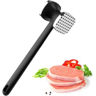 Deepton Fleischklopfer 24CM Zinklegierung Rutschfest Silber Steakhammer