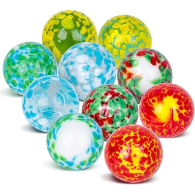 10 Stück Handgefertigte Bunte Glasmurmeln 2,5cm Marmorbahn DIY Deko
