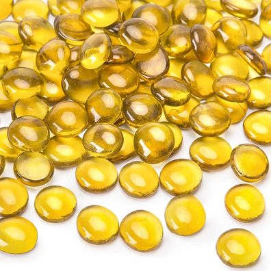 450g Glasnuggets Gelb 1,7-1,9cm Deko Steine Mosaik Basteln Kinder Aquarium