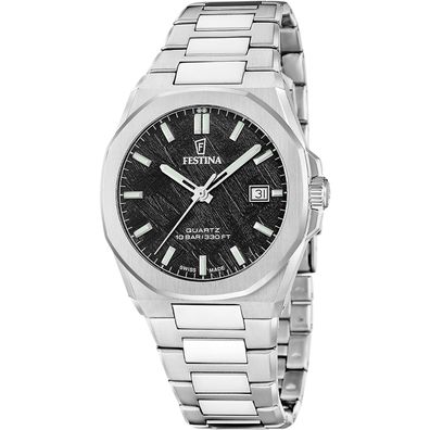 Festina Herrenuhr Stahl/Schwarz mit Saphirglas F20100/5