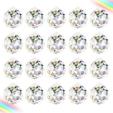 Kristallglaskugel Regenbogenkristall Anhänger Deko 20mm 20 Stück Kristall