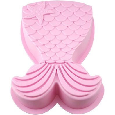 Große Meerjungfrau Silikon Backform Kuchenform Seifeform - Zufällige Farbe