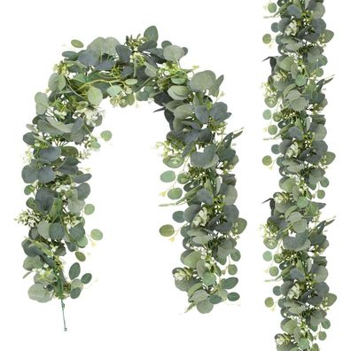 2er Set 1,95m Künstliche Eukalyptus Girlande für Deko