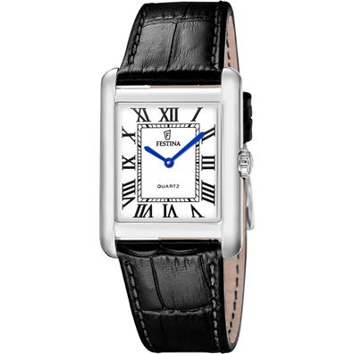 Festina Herrenuhr Quarz Rechteckig Lederband Schwarz F20771/1