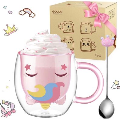 Einhorn Latte Macchiato Gläser 280ml Kaffeeglas Teegläser Geburtstag