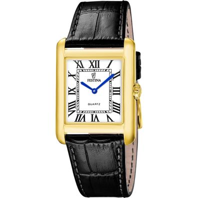 Festina Herrenuhr Quarz Rechteckig Schwarz/Goldfarben F20772/1