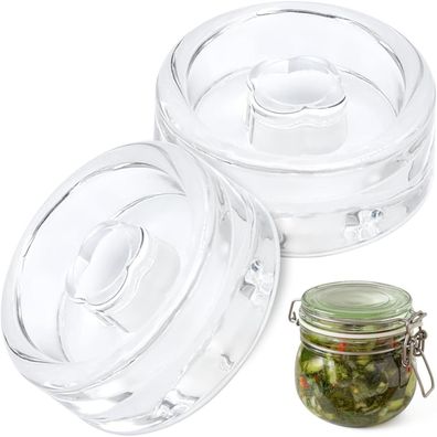 2er Set Glas Fermentiergewichte mit Griff für Sauerkraut und Kimchi