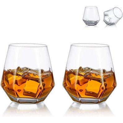 Modernes Diamond Whisky Glas-Set 300 Ml für Männer Frauen Bourbon Rum Tumbler 2