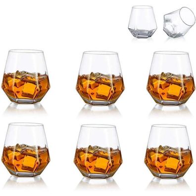 Diamond Whisky Glasses 6er-Set 300 Ml Bourbon Scotchglas Whiskyglas Moderner