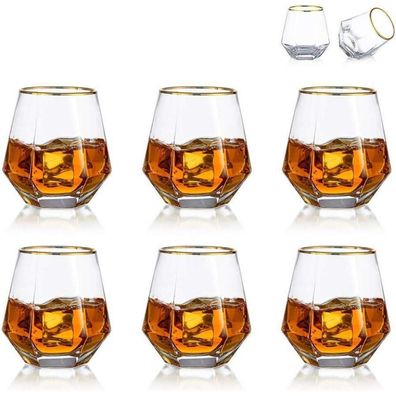 Whisky Glasses 6er-Set Gekipptes Scotchglas 300 Ml Moderner Look Männer Frauen