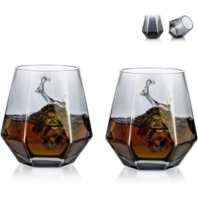 Diamond Whisky Glasses 2er-Set 300 Ml Moderner Look für Männer