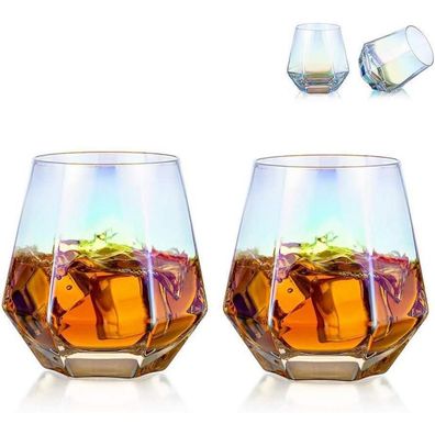Diamond Whisky Glasses 2er-Set Gekipptes Scotchglas 300 Ml Moderner Look