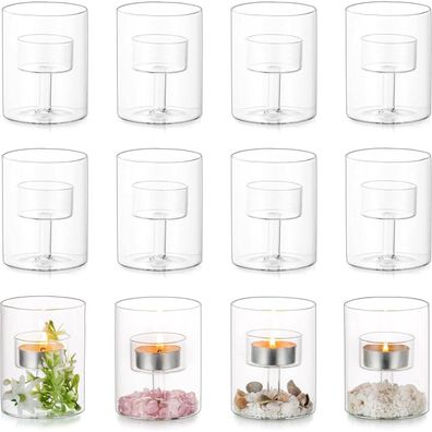 Glasseam Teelichthalter Glas Votivkerzen Hochzeit Tischdeko 12er