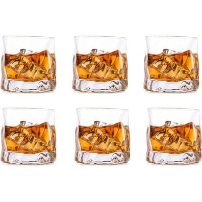 Whiskyglas Set 6 Unregelmäßige Falten Scotch 250ml Papa Ehemann Bourbon/Rum