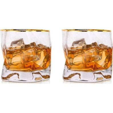 Whiskey Gläser Set 2 Stück Edel Rum Tumbler Scotch Vodka Bourbon Irish Single