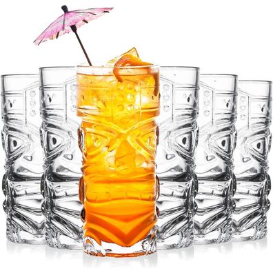6 X 400ml Tiki-Gläser Bar-Halloween-Mai Tai-Zombie-Cocktails