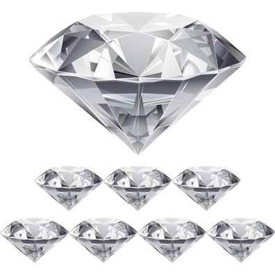 Klare Kristall Glas Diamant 40mm Hochzeit Deko Party Schaufenster 8 Stk