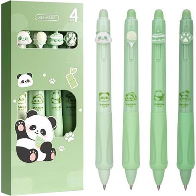 DealKits Radierbarer Kugelschreiber 4er Set Panda Eiscreme Kuchen Bärenklau
