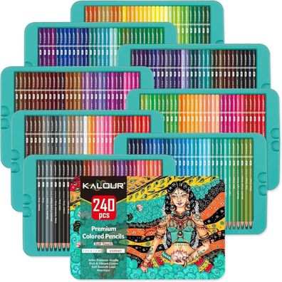 KALOUR Buntstifte Set 240 Farben weicher Kern lebendige Farben Erwachsene