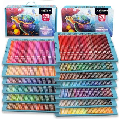 KALOUR Pro Colored Pencils Set 520 Farben Künstler weicher Kern Brillanz und