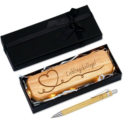 Sinseike Kugelschreiber Holzbox Gravur Geschenkbox Nachhaltig Büro Geschenk