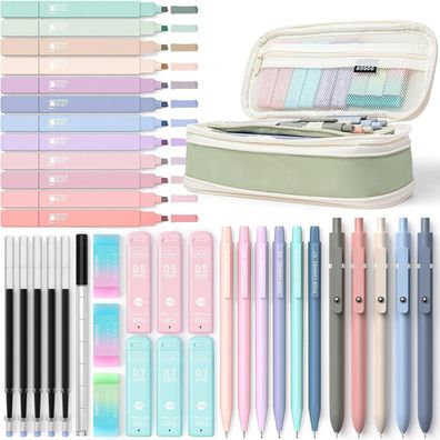 Pastell Textmarker Gelstifte Mädchen Schulsachen Set | Teenager School Stuff