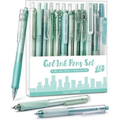 Gelstifte Set 12er-Pack Schwarz + Pastell Textmarker Büro Schule Aesthetic
