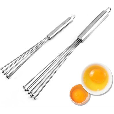 2 Stück 304 Edelstahl Kugelbesen Schneebesen-Set 12" & 10" zum Mischen, Kochen