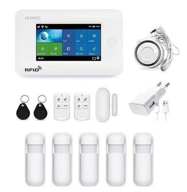 Funk Alarmanlage mit 5 Bewegungssensor HUXGO HXA006 WLAN + GSM 4G LTE