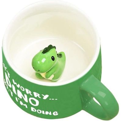 Personalisierte Dinosaurier Keramik Tasse für Frauen Männer Kinder