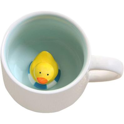 Süße Ente Keramik Kaffeebecher 3D Tier Tasse 230ml Morgen Tee Milch Geschenk