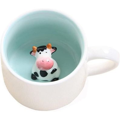 Süße Kuh Kaffeebecher Tasse Keramik 3D Tier 230ml Morgen-Schale Geschenk