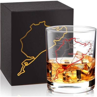 LeKuni Whisky Gläser Nürburgring Motiv 300ml Bourbon Rum Vodka Scotch Likör