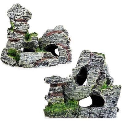 Aquarium Rock Cave Dekoration Fische Garnelen Verstecken Harz Zubehör 11 x 9 x