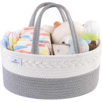 Philorn Baby Windel Caddy Organizer mit Wechselbaren Fächern und Tragegriffen