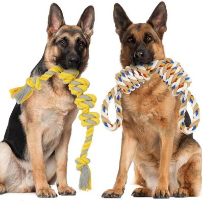 ETACCU Hundespielzeug Seil Baumwolle Unzerstörbar Kauspielzeug 55cm+57cm