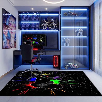 Gamer Fußmatte Teppich Schlafzimmer 3D Controller Graffiti Spielkonsole