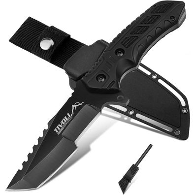 TIVOLI Survival Messer Outdoor D2 Stahl Feststehende Klinge Jagdmesser