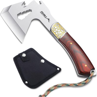 TIVOLI Camping Axt 4 in 1 Tragbare Kleine Axt Nylonscheide 24cm Survival Axt