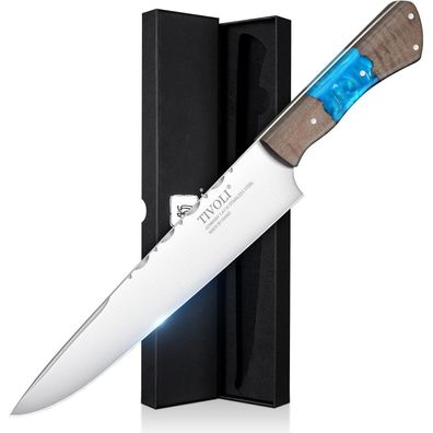 TIVOLI Profi Japanisches Kochmesser 1.4116 Stahl Harz Griff Blau