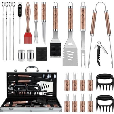 DRAGON RIOT Grillbesteck Set Edelstahl 29 Stück BBQ Zubehör Männer Geschenk