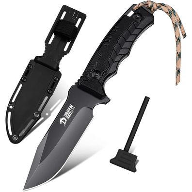Outdoor Survival Bushcraft Messer Full Tang D2 Klinge G10 Griff Scheide 12cm