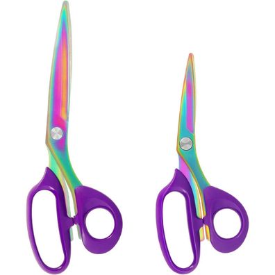 Asdirne Stoffschere Hochleistungs-Titanbeschichtung 2er Set lila 26cm+21cm