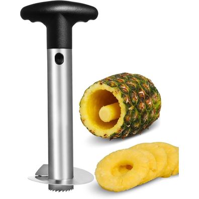 Ananas Schäler Schneider Edelstahlklinge ABS-Griff Ananasschäler 24 cm Schwarz