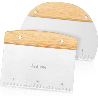 Teigschneider Teigschaber Holzgriff Edelstahlklinge Gebäckschaber 15cm 2 Stück